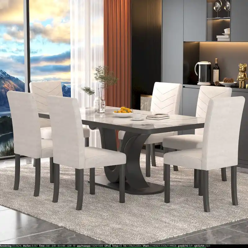 VECELO Upholstered Dining Chairs Set of 6 Parson Classic Upholstered Dining Chair,Modern 37  Parson Chairs