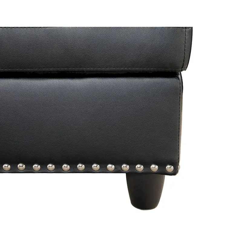 Faux Leather Sectional Sofa with Ottoman - 98 W x 71 D x 33 H