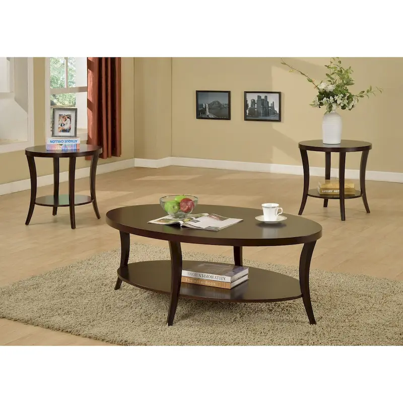 3-Piece Coffee Table Set with Shelf