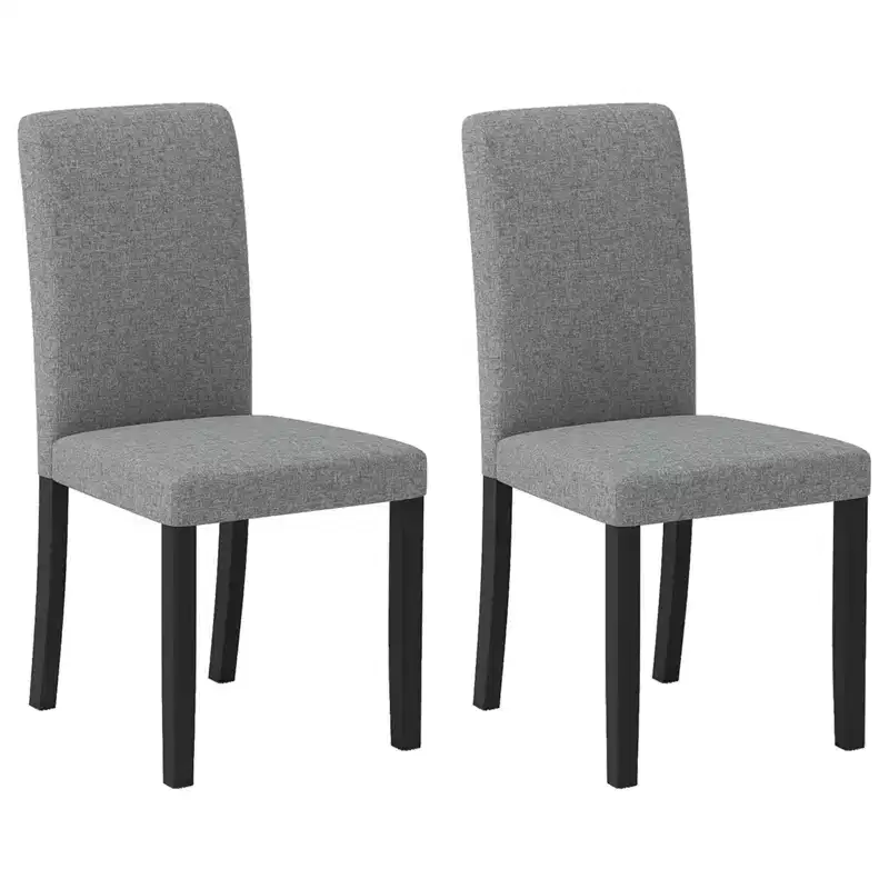 Costway Dining Chair Set of 2 Mid-Century Modern Fabric Upholstered Parson Chairs