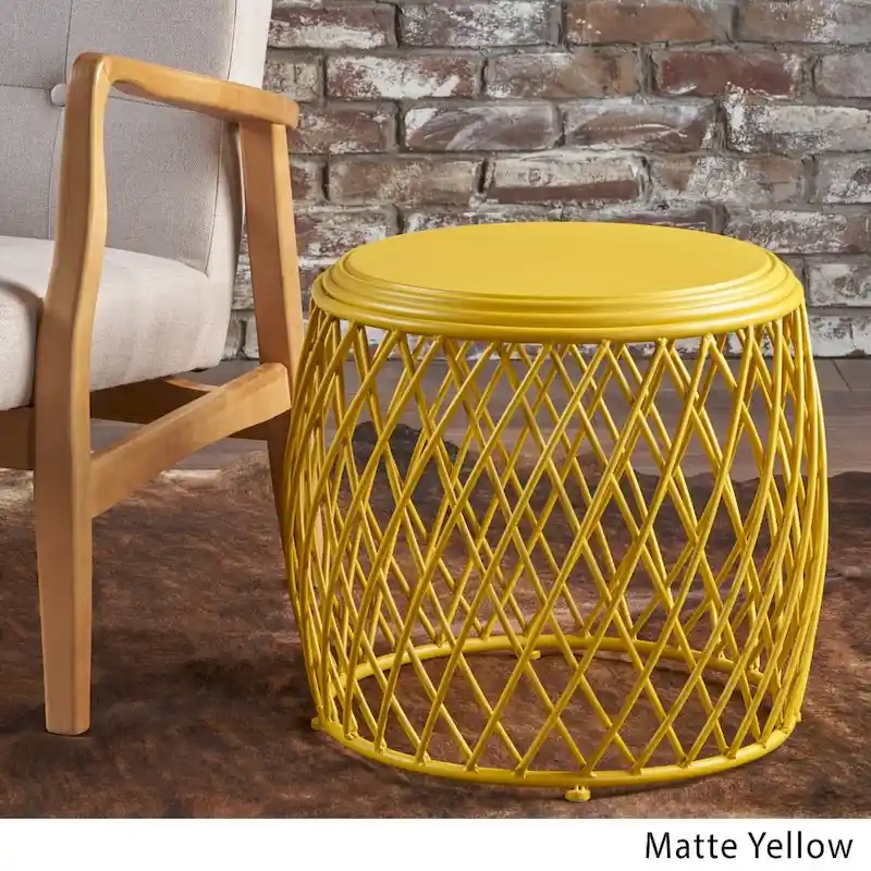 Round Lattice Side Table, 19-inch (48 cm) Diameter