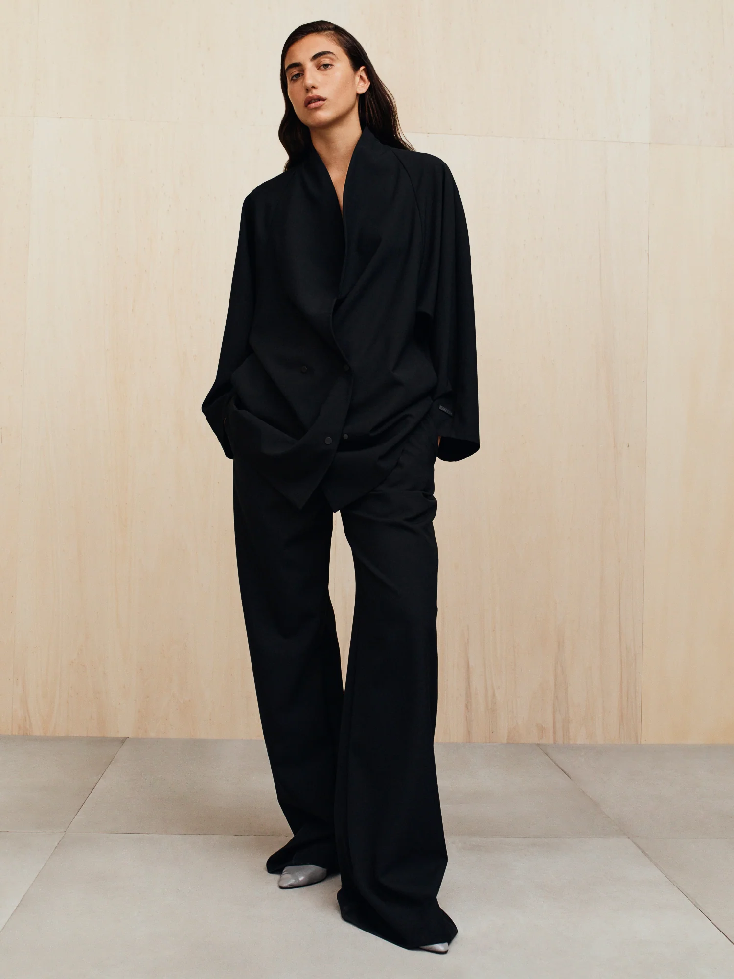 Womens Wool Ripstop Shawl Collar Jacket