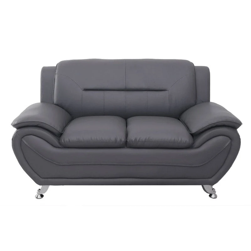 Michael Segura Bonded Leather Upholstered Loveseat