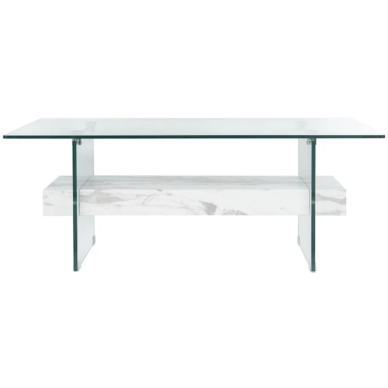 Modern Glass Coffee Table - 43.3 x 23.6 x 16.5