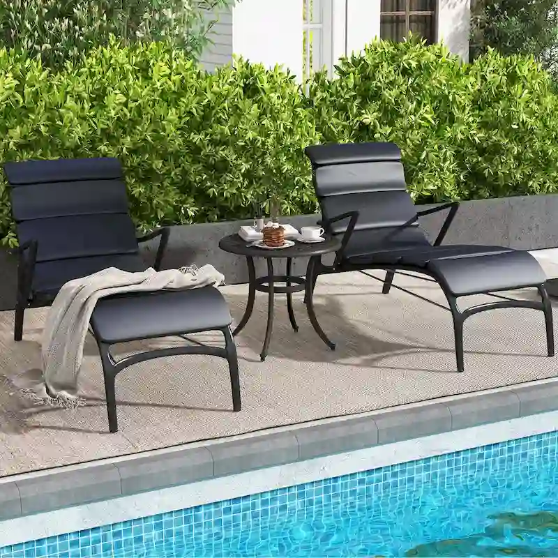 Costway 24  Patio Side Table with Adjustable Footpads Round Cast - See Details