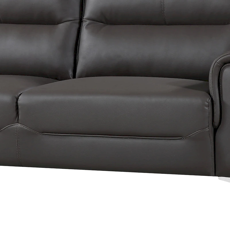 Strick & Bolton Vicente Grey Leather Gel 2-piece Living Room Set