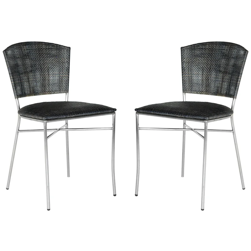 SAFAVIEH Iroda Black Dining Chair (Set of 2) - 17.5x21.8x33.3 - 18Wx22Dx33H