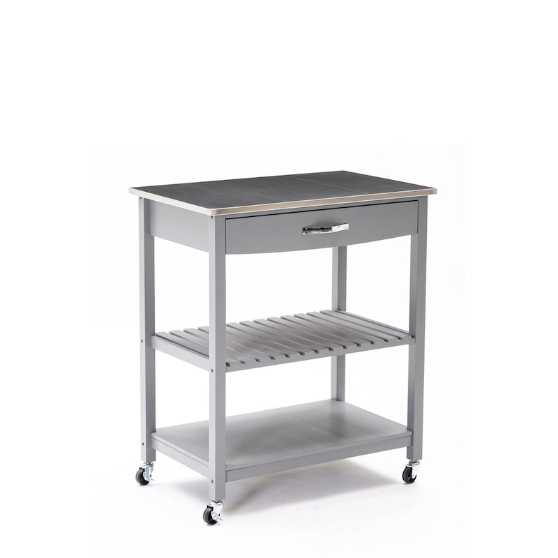 Holland Kitchen Cart With Stainless Steel Top