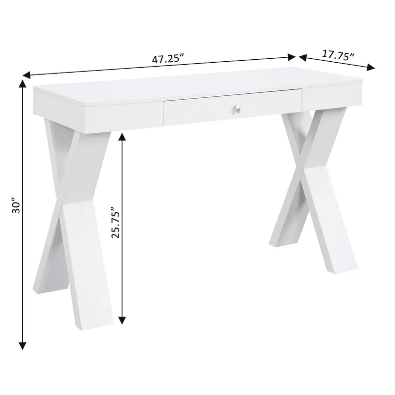 1 Drawer Desk with Crisscross Legs