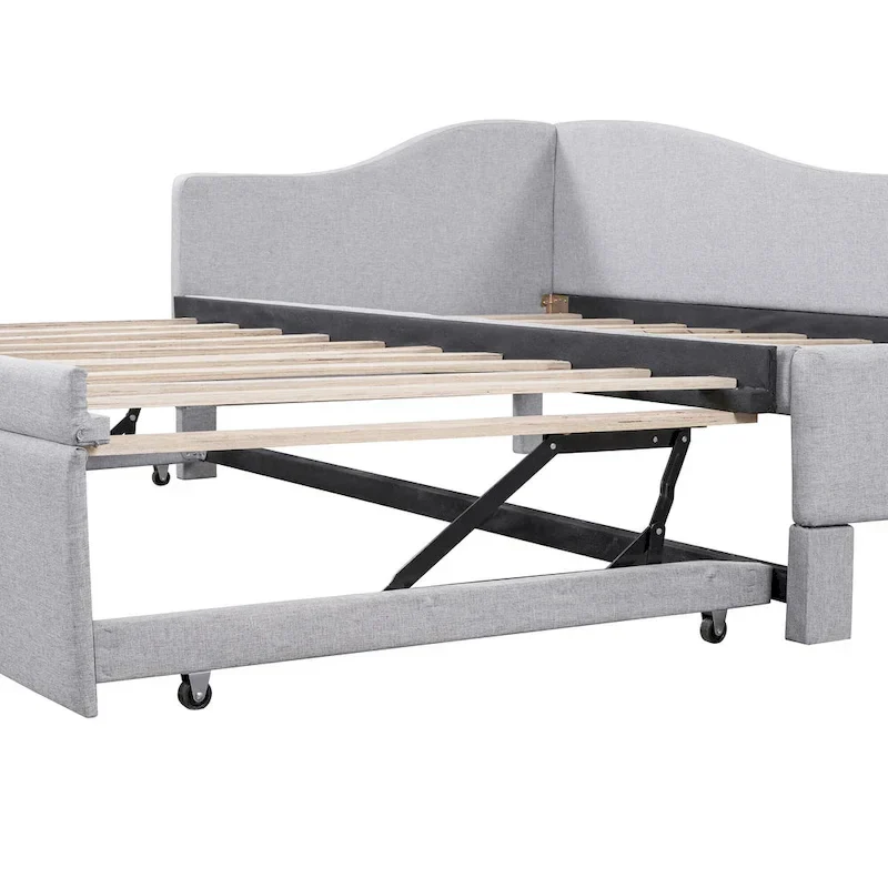 Twin L-Shaped Daybed with Pop-Up Trundle