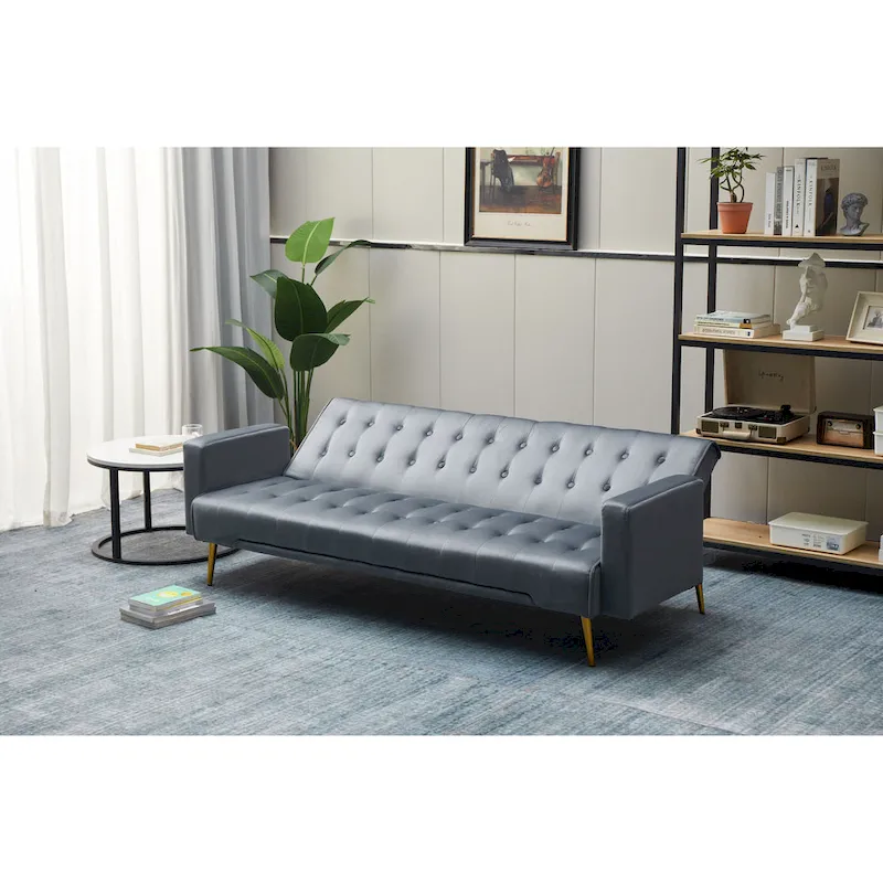 75 Wide Tufted Velvet Convertible Sleeper sofa