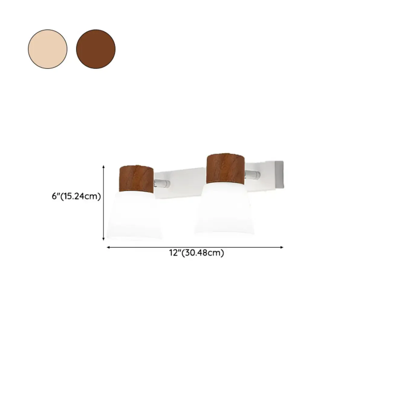 Mini White Natural Wood Metal Wall Sconce