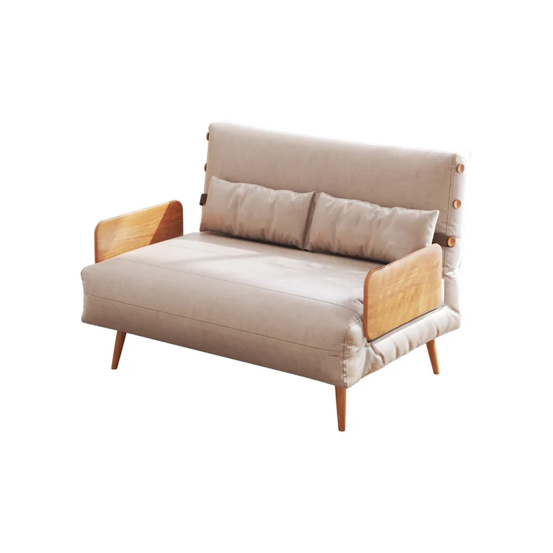 43.3 Upholstered Loveseat Sofa Bed, Beige