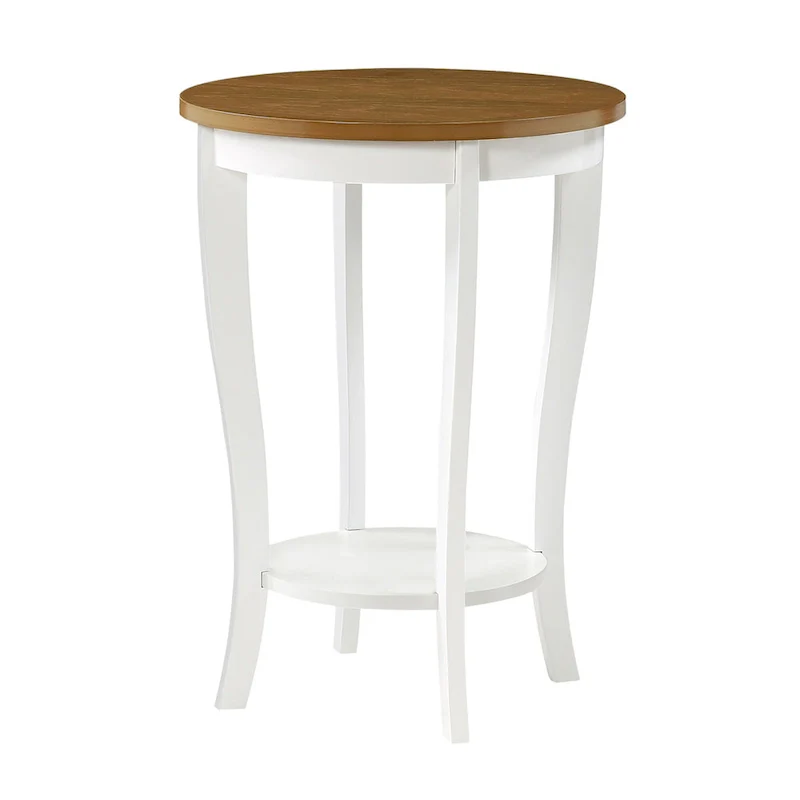 Round End Table with Shelf