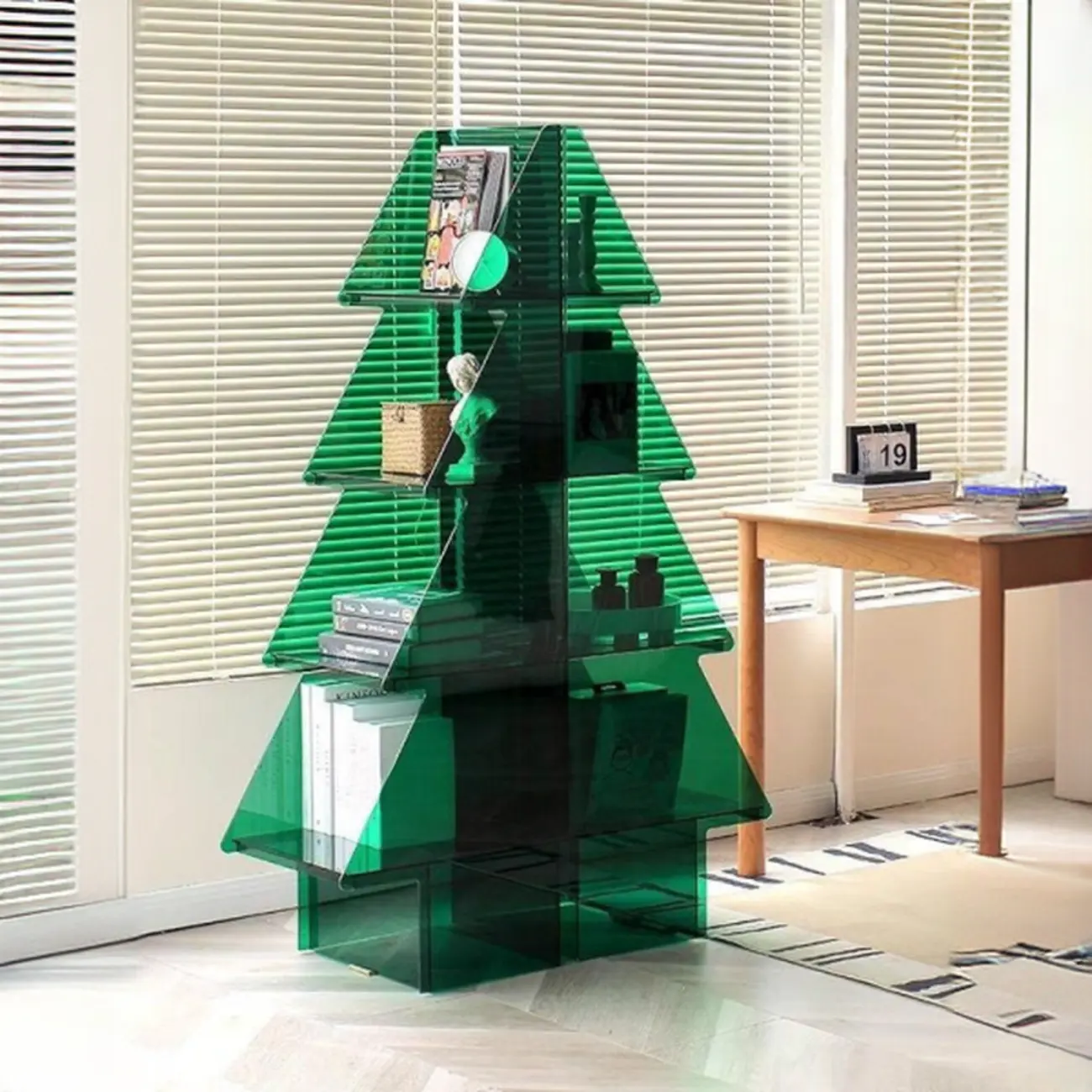 Artistic Acrylic Bookcase Vertical Stylish Display Shelf