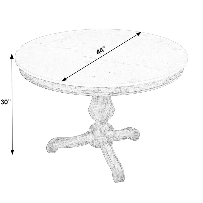Danielle 44  Round Pedestal Marble Dining Table