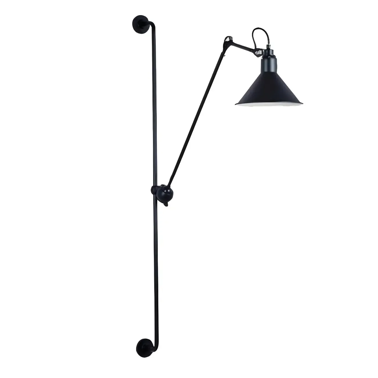 Modern Metal Black Adjustable Swing Arm Wall Light