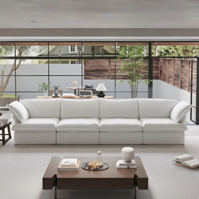 Modern Comfy Cloud Sofa Couch, Minimalist Down-Filled Sectional Sofas Couches, Cushion Covers Removable