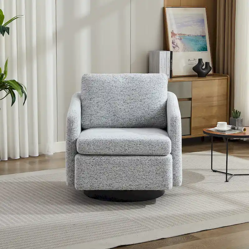Chenille Upholstered Swivel Accent Chair for Living Room