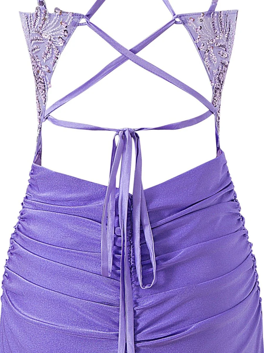 Sheath Short V Neck Jersey Homecoming Dress