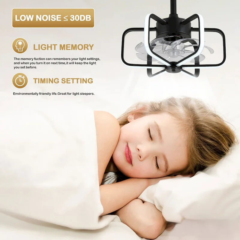 18  Bella Depot Modern Reversible Ceiling Fan with Dimmable Light , APP and Remote Control - 17.7 Inches