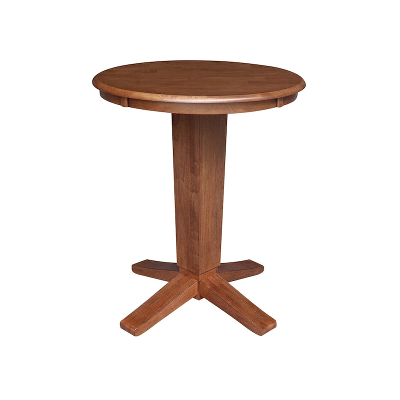 30 in Solid Wood Round Top Counter Height Dining Table with 2 Stools