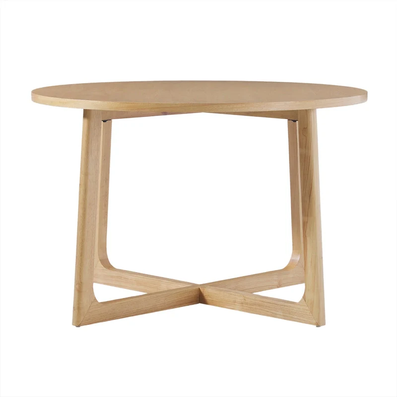 Middlebrook Modern Round Solid Wood Dining Table With Geometric Legs