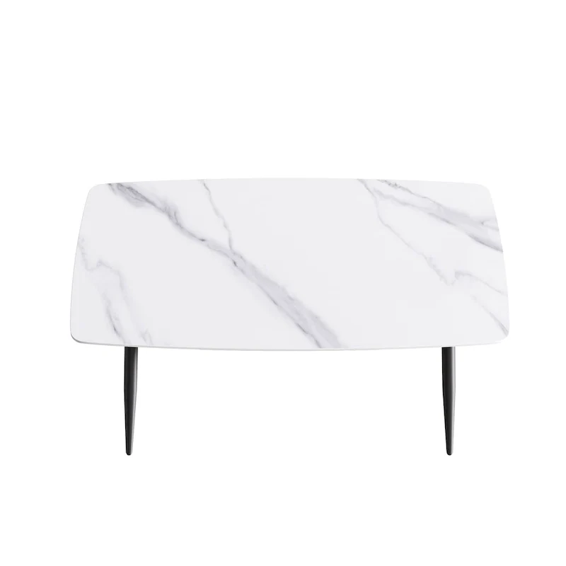 63 inch Modern White Rectangular Dining Table
