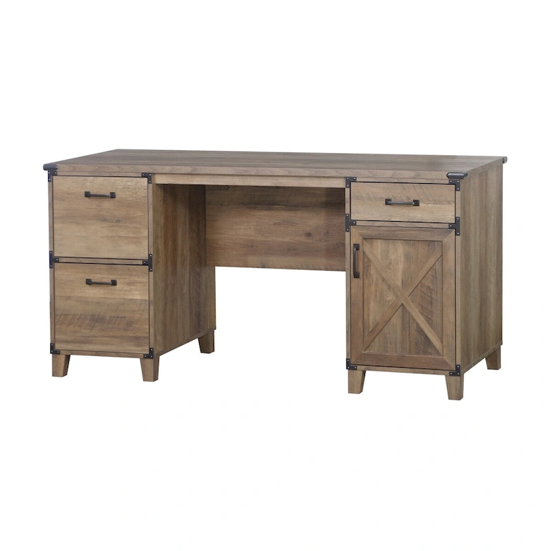 Oxford Farmhouse Rustic Oak Executive desk
