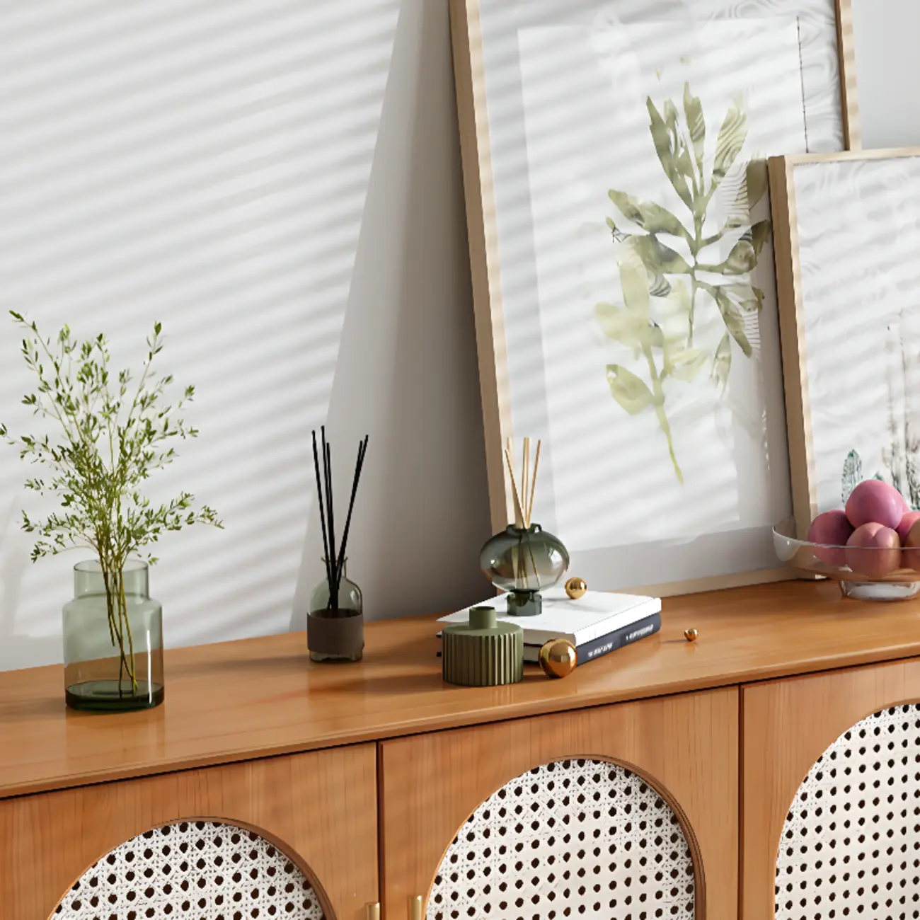 Tropical Pine Wood Accent Cabinet in Rectangular Shape