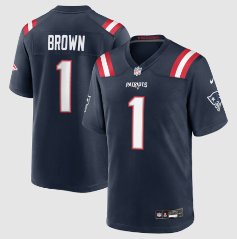 New England Patriots A.J. Brown Home Jersey - Navy