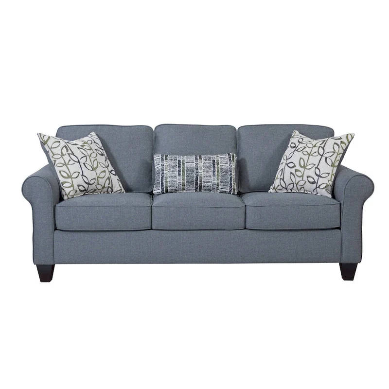 Blue Cottage Round Arm Sofa, Seats 3
