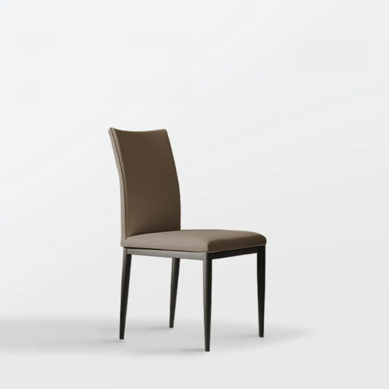 Modern Faux Leather Upholstered Solid Back Dining Chair