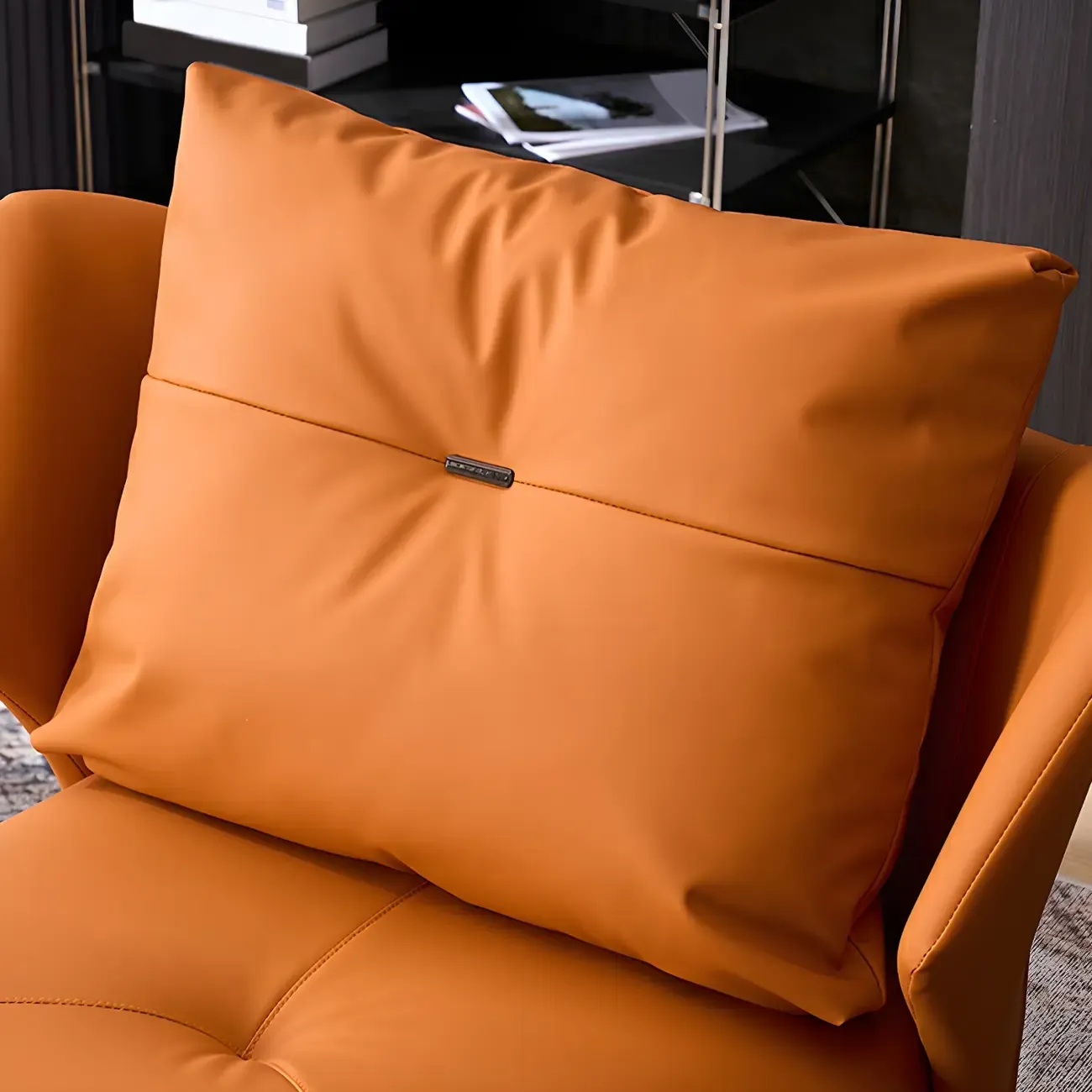 Modern Cat-Resistant Leather High Back Accent Chair