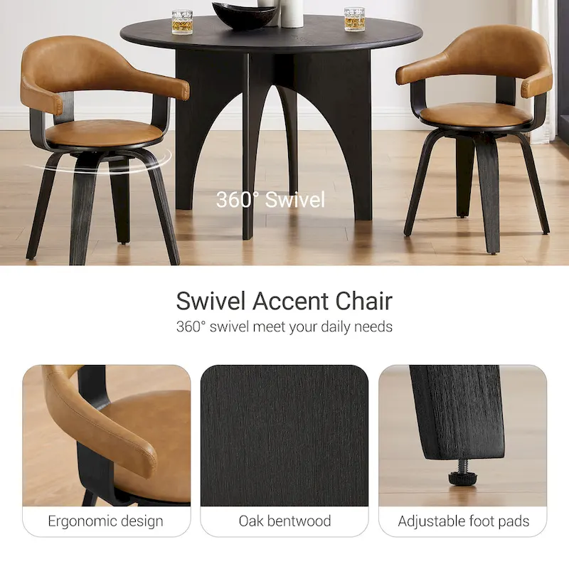 Art Leon Mid-century Modern Swivel Accent Chair