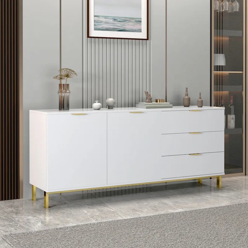 Timechee Buffet Sideboard Credenza Console with 3 Drawers