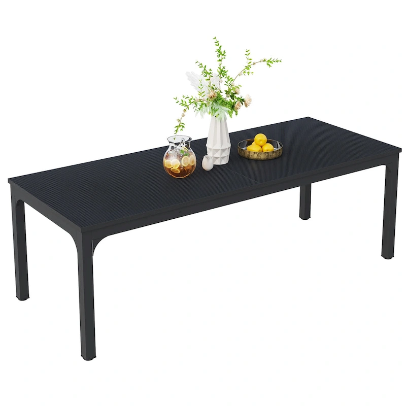 78.74 Inches Industrial Rectangular Dining Table with Heavy-Duty Metal Legs (Only Table)