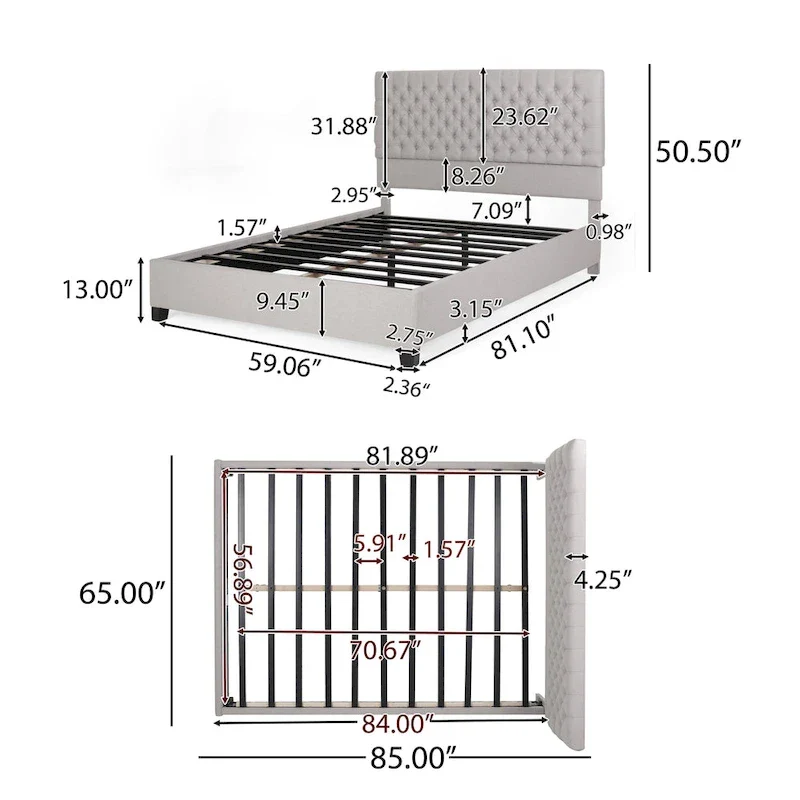 Kaelyn Upholstered Tufted Queen Bed