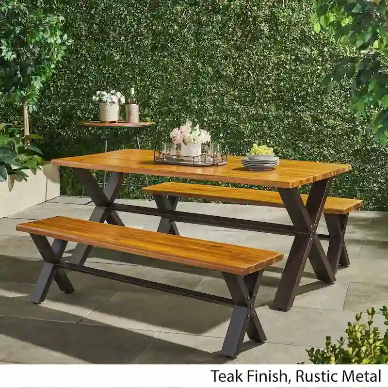 Sanibel Outdoor 3-piece Acacia Wood Dining Set by Christopher Knight Home