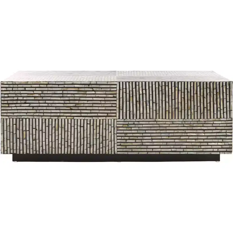 Hamza Rectangular Prism Coffee - COF1806A - Silver/Black - Safavieh