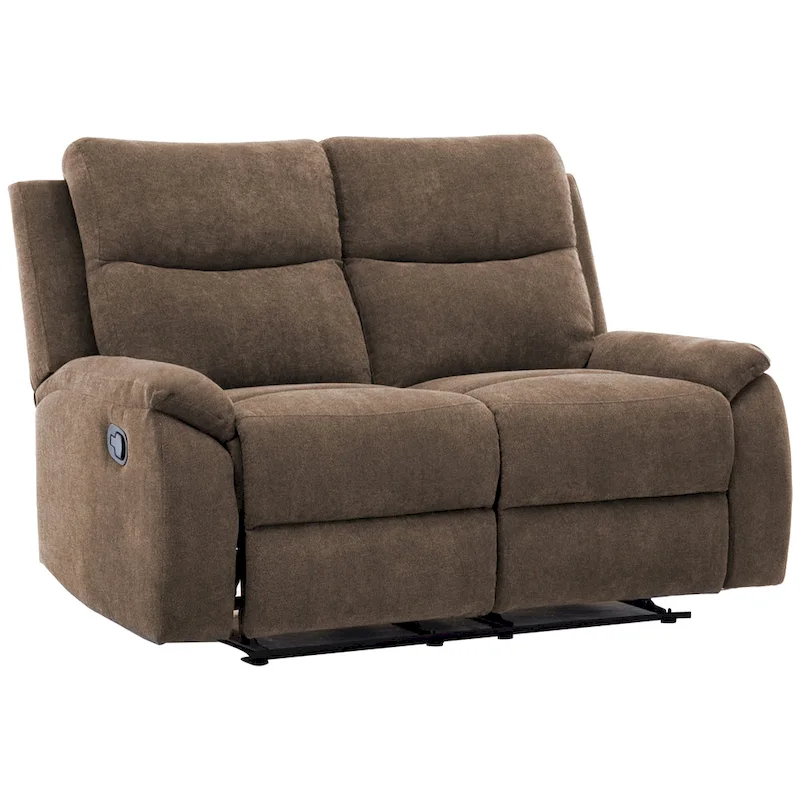 Transitional Fabric Living Room Reclining Loveseat