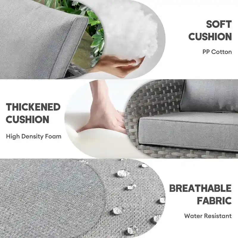 XIZZI 9-piece Patio Furniture Sectional Set with Swivel Rocking Chairs