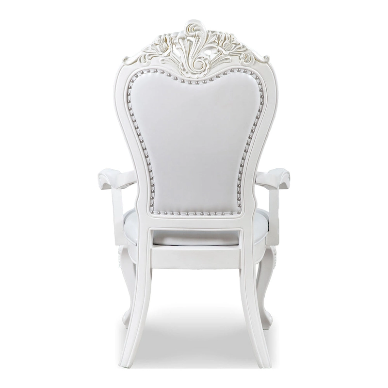 Furniture of America Eugene Traditional Solid Wood Dining Arm Chairs with Nailhead Trim and Cabriole Legs (Set of 2)