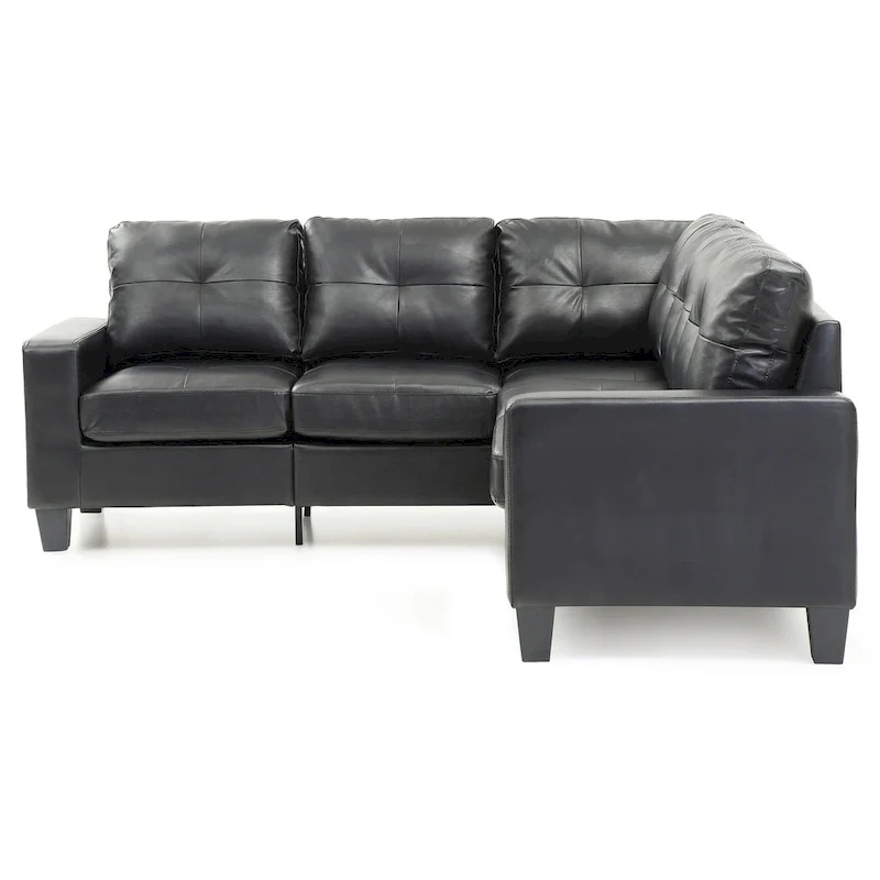 Newbury 82 in. W 2-piece Faux Leather L Shape Sectional Sofa - 32 L x 82 W x 35 H