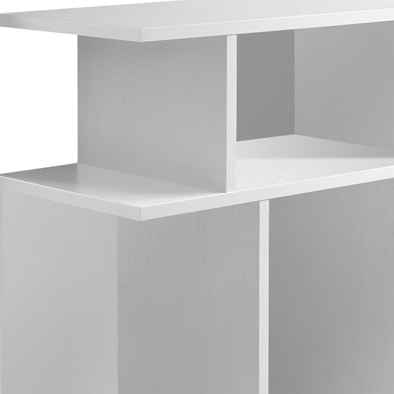 HomeRoots 24 White Wood End Table With Six Open Shelves - 11.75