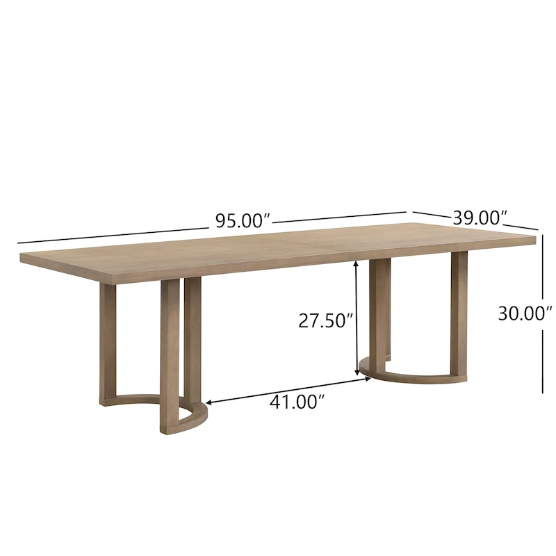 Kenneth Modern 95-Inch Dining Table with U-Shaped Trestle Base by Christopher Knight Home