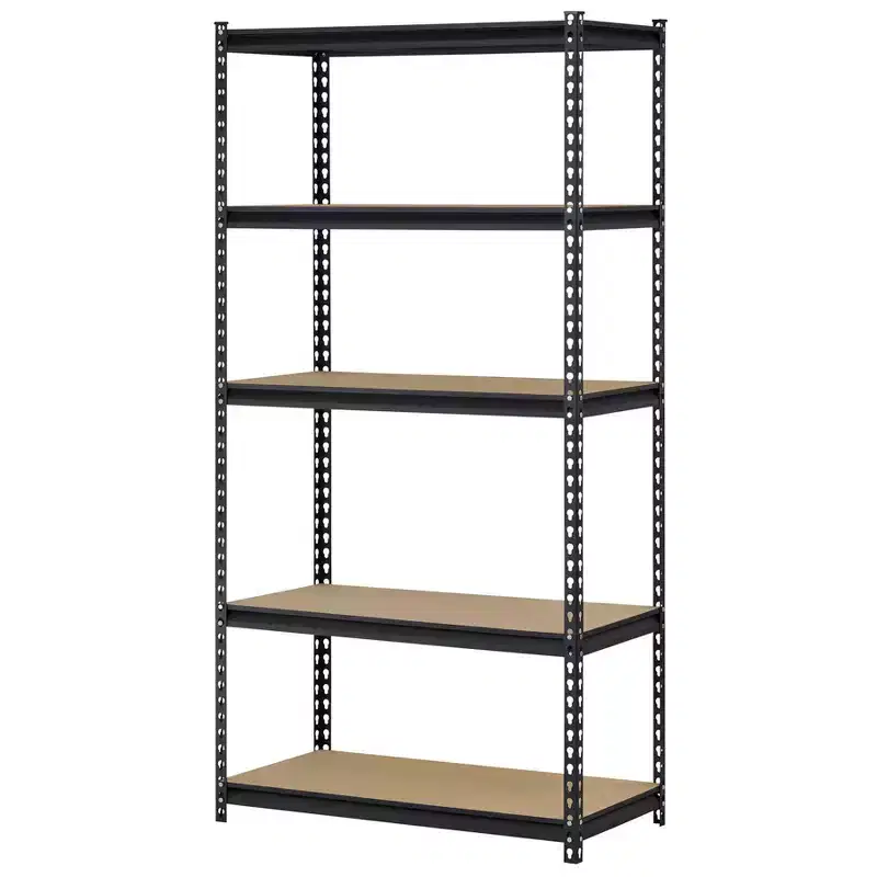 Muscle Rack 36"Wx18"Dx72"H Boltless Steel 5 Tier Garage Storage Shelving Unit Black