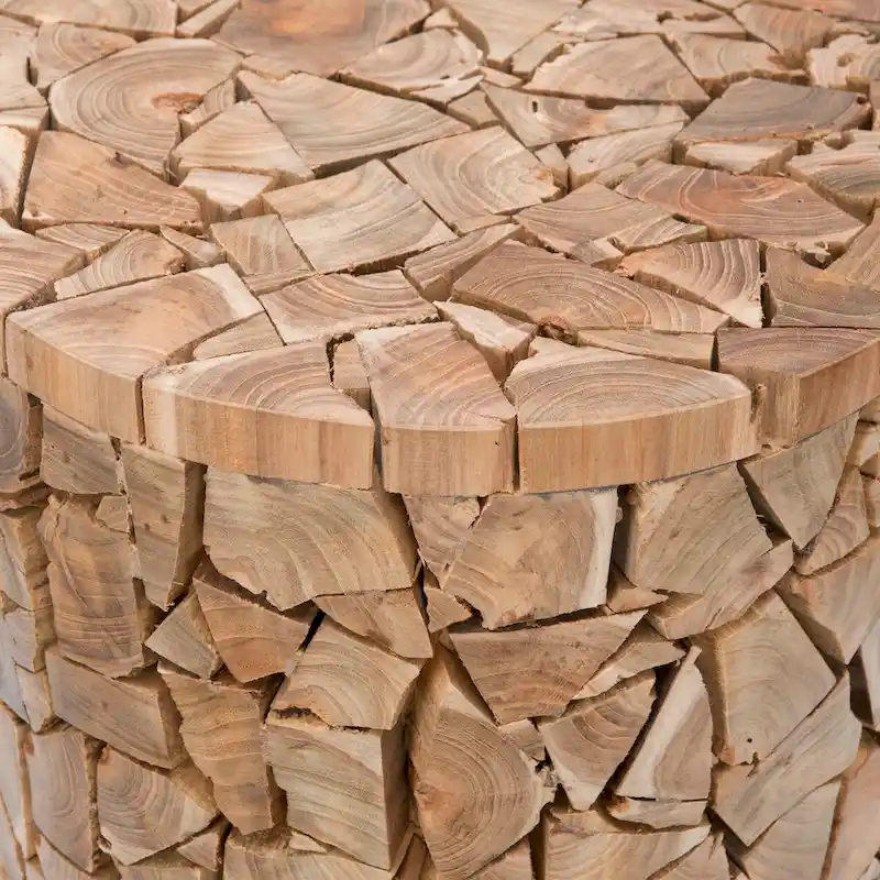 Reclaimed Teak Wood Round Stool - 12