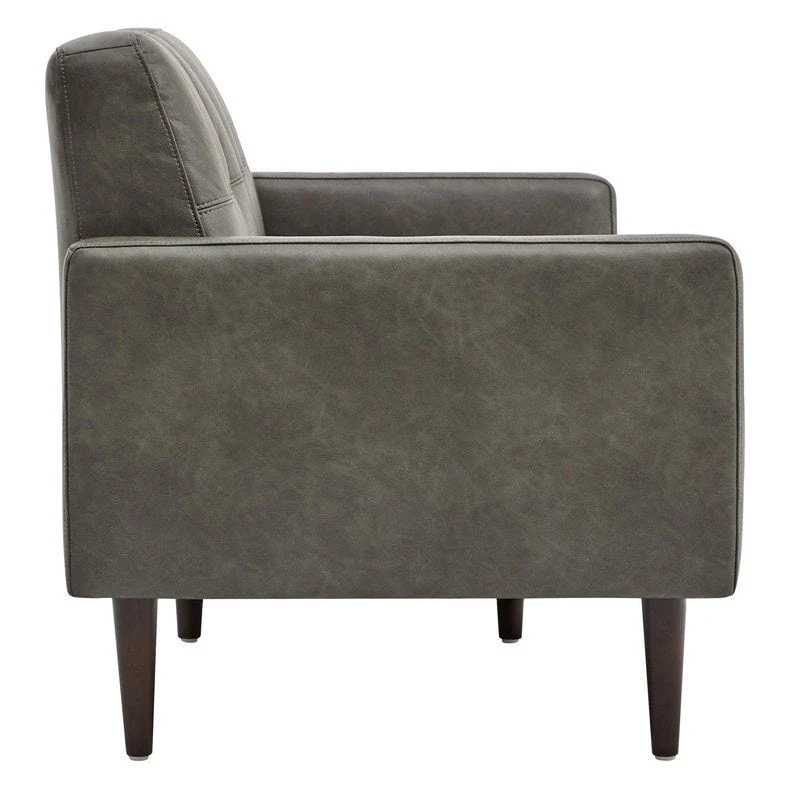 Gray Mid-Century Tufted Sofa Set - 1-Seater & 3-Seater