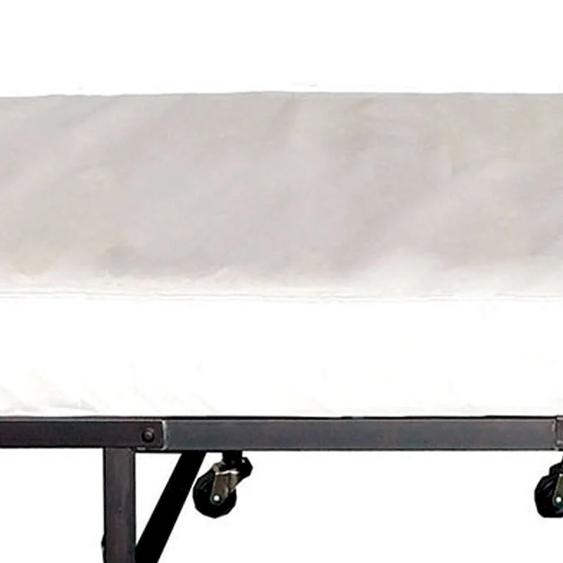 Folding Rollaway Bed with 48-Inch Mattress and Casters, Black